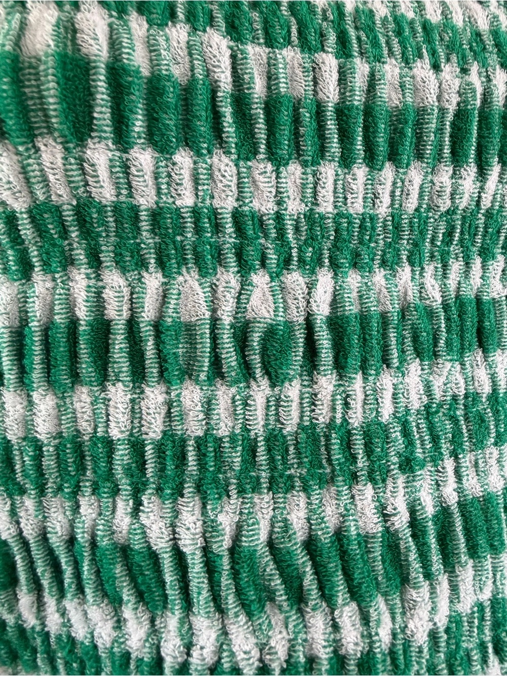 Loeffler Randall Fiona Green Gingham Smocked Cotton Tank Top S - Picture 6 of 9